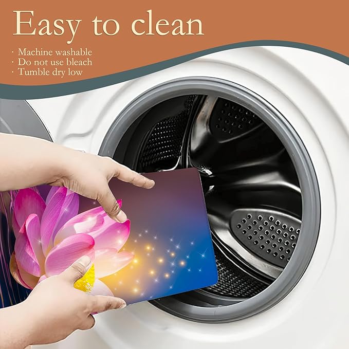 Pink Lotus Dish Drying Rack Mats Decor,Glittering Dish Pad Drying Mat Kitchen Counter 18x24 Inch Absorbent Reversible Microfiber for Coffee Bar Sink Countertop