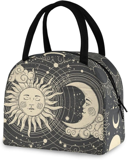 Tarot Boho Moon Lunch Bag for Women Men Reusable Insulated Lunch Tote Bag for Office Work School Picnic Hiking