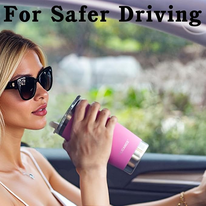 20 oz Stainless Steel Vacuum Insulated Tumbler with Lid,Durable Travel Coffee Mugs Cups,Dishwasher Safe, Spill Proof,Grils Women men Friends Tumblers,Easy Cleaning (Soft Peony, 20 oz)