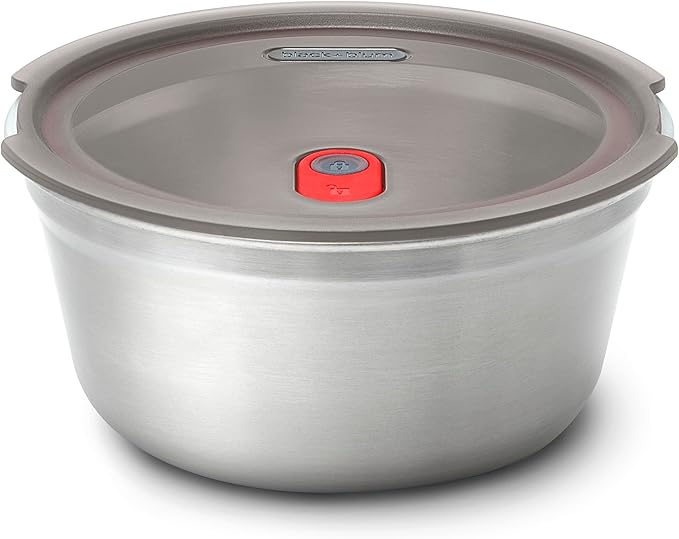 BLACK + BLUM Lunch Bowl - Reusable Meal Prep Containers for Picnic & Camping - Microwavable Stainless Steel Lunch & Dinner Food Storage Box with Leak Proof Lid - Dishwasher & Oven Safe - Medium 32oz