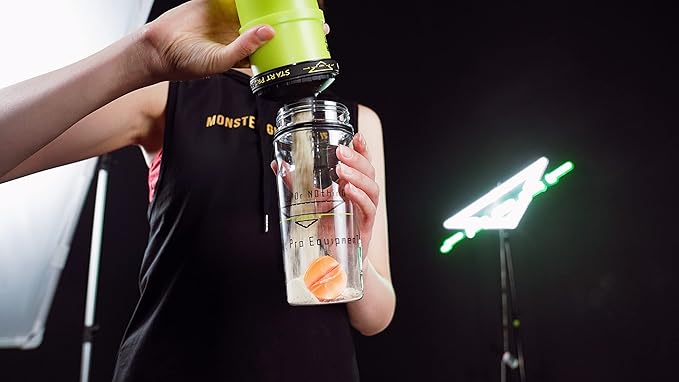 Protein Powder Stackable Container,with Carabiner&Carrying Lanyard,Twist Lock Supplement Storage,Portable Protein Powder Container To Go for Pre/Post Workout,Fitness,Travel,Gym