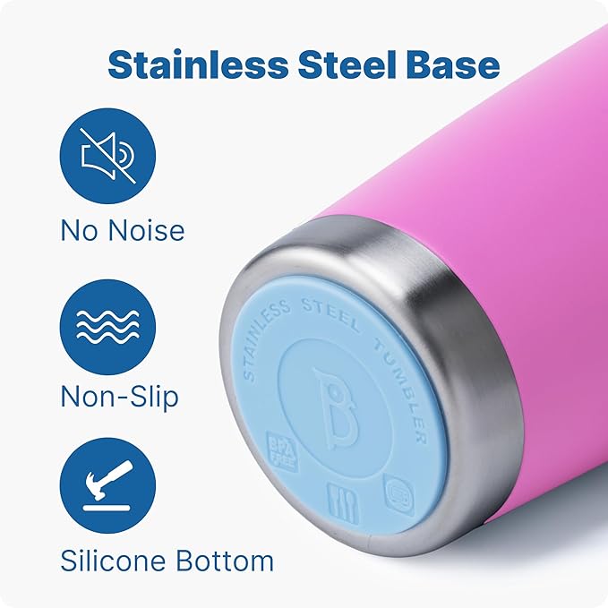 20 oz Insulated Tumbler with Handle Stainless Steel Travel Coffee Mug with Lid and Straw, Double Wall Tumbler Cups for Women and Men, BPA Free (Hot Pink)