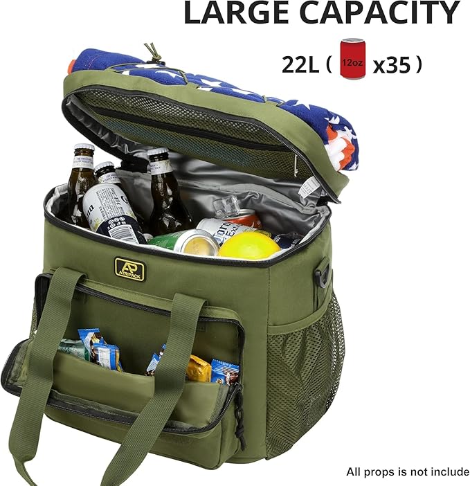 ATRIPACK Lunch Box for Men, Tactical Lunch Bag MOLLE Webbing Leakproof Insulated Large Lunch Cooler Women Adult Meal with Adjustable Shoulder Strap Durable Lunch Pail (Green)