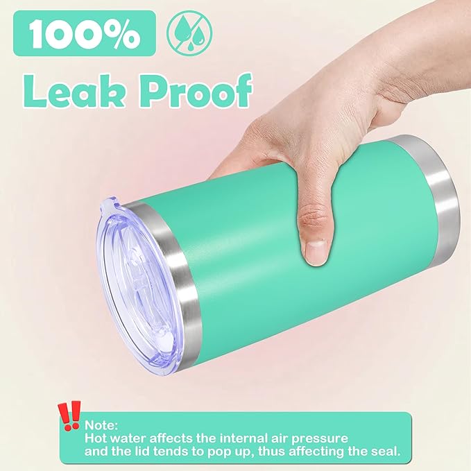 20oz Tumbler Stainless Steel Tumbler Cup with Lid Vacuum Insulated Double Wall Travel Mug, Durable Powder Coated Travel Coffee Tumbler Mug for Hot & Cold Drinks, Light Blue,4 Pack