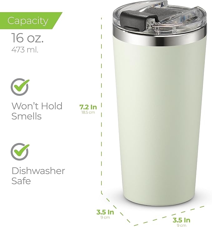 SIPX™ Triple-Insulated Tumblers - 16oz. Premium Modern Tumbler With Lid, insulated Cup Keeps Hot For 6 Hours, Stainless Steel Tumbler Made Of Sustainable Material, Coffee Travel Mug For Home & Office