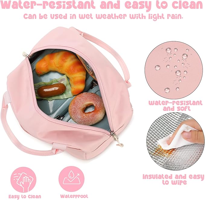 Bluboon Lunch Bag for Women Men Cute Lunch Tote Bags Reusable Insulated Lunch Box Large Capacity Reusable Insulated Cooler for Work Picnic or Travel