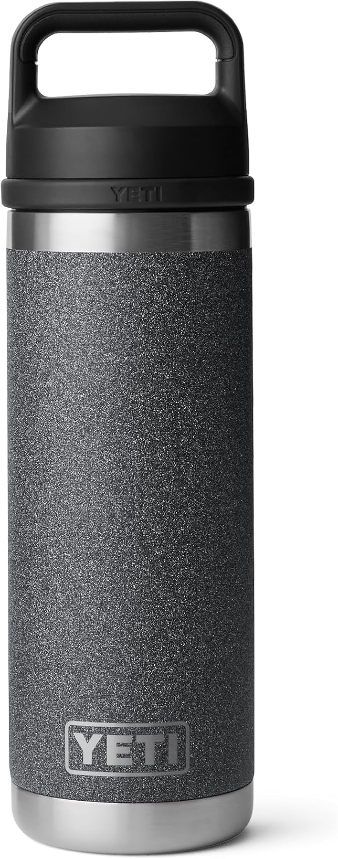 YETI Rambler 18 oz Bottle, Leakproof, Vacuum Insulated, Stainless Steel with Chug Cap, Black Stone