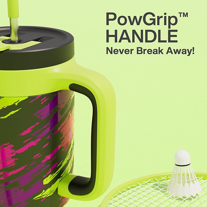 40 oz Tumbler with Handle, 2-in-1 Straw and Sip Lid, Leakproof, Dishwasher Safe, Insulated Stainless Steel Travel Coffee Mug, Keeps Cold for 34 Hours, Fits in Car Cup Holder (Furious Fast)