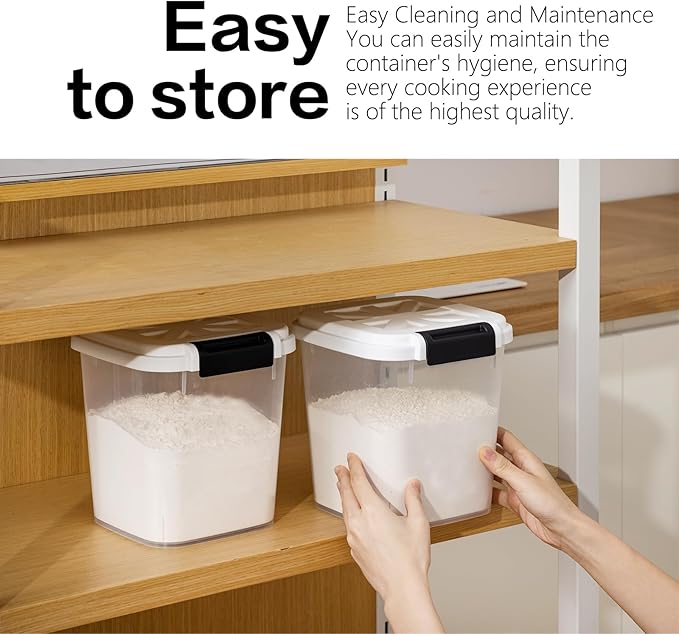Rice Container - Flour Rice Dispenser 20lbs/10kg/10.6qt Food Grain Cereal Bins Pet Food Storage Laundry Pods Container for Household Pantry Organization (20lbs)