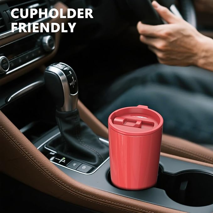 TILUCK 20 oz Tumbler with Leak-Proof Lid, Vacuum Insulated Stainless Steel Coffee Mug, Double-Walled Travel Tumbler for Hot and Cold Drinks(GlitterCoral, 20oz)