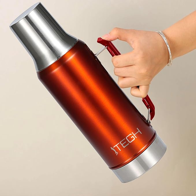 TEGH 40 oz insulated water bottle vacuum insulated wide mouth water bottle leakproof travel bottle BPA-free stainless steel water bottle hot and cold beverage bottle