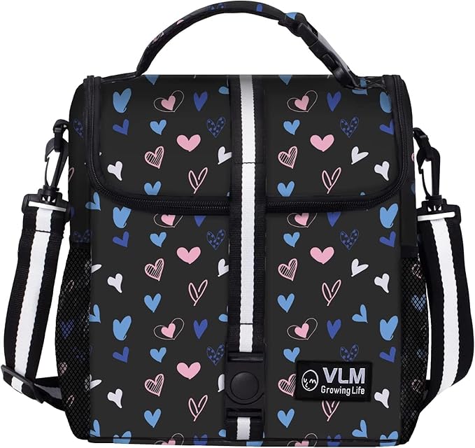 VLM Lunch Box for Women, Insulated Lunch Bag Women with Adjustable Shoulder Strap, Cute Lunch Tote Bag for Work,Picnic,Camping