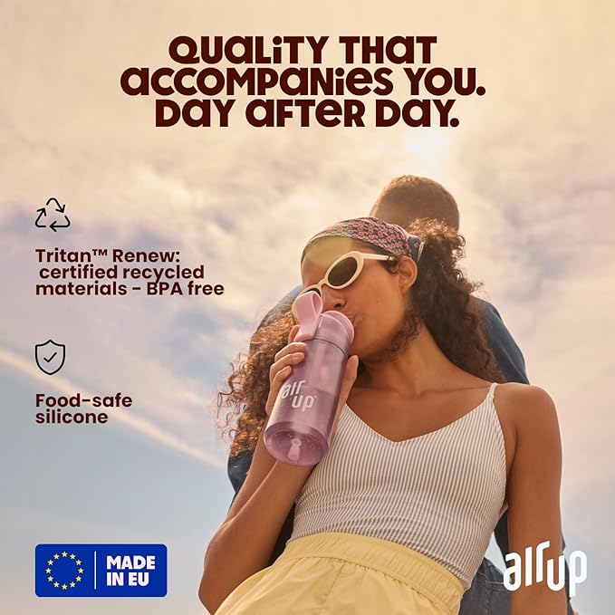 air up® water bottle (21oz) Twist starter set | sugar-free flavoring | dishwasher-safe, BPA-free (Electric Orange)