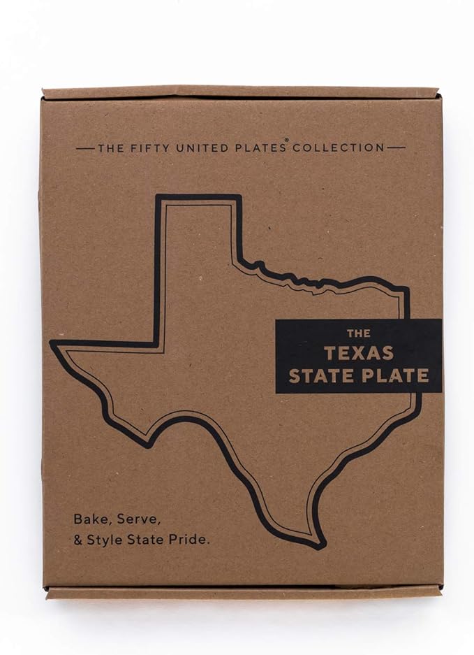Texas Shaped Baking Dish Serving Platter or Decorative Tray Charming Porcelain Bakeware Oven Microwave and Dishwasher Safe