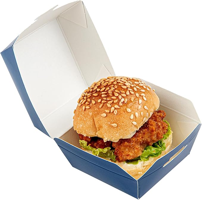 Restaurantware 2.5 x 2.5 x 2 Inch Mini Burger Boxes 100 Clamshell Food Containers - Hinged Lid Disposable Frenchie Paper Take Out Boxes Serve Sliders Or Finger Foods