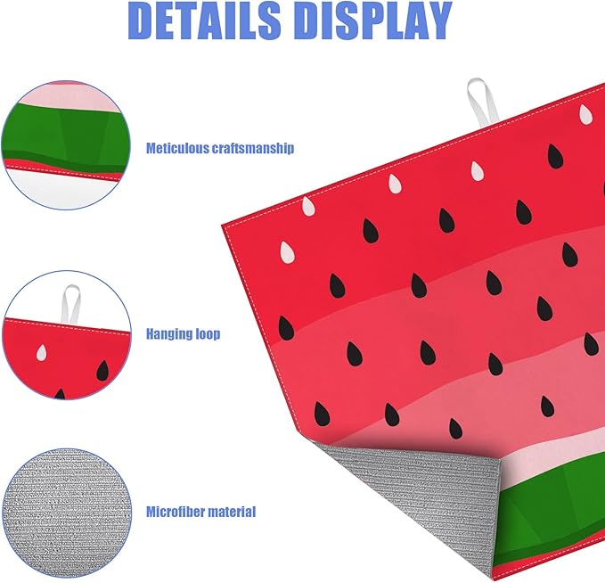 Watermelon Dish Drying Mat for Kitchen Counter Fruit Drying Pad Absorbent Reversible Dish Drainer Rack Mats Draining Pad 18"x24"Inch
