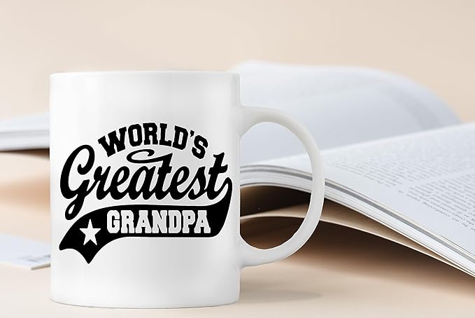 QASHWEY Grandpa Mug, Grandpas Birthday Gifts Coffee Mug, Gifts for Grandpas, BestGrandpa Gifts, GrandpaGifts from Grandchildren Coffee Cups Ceramic 11oz, World's Greatest Grandpa Tea Cup