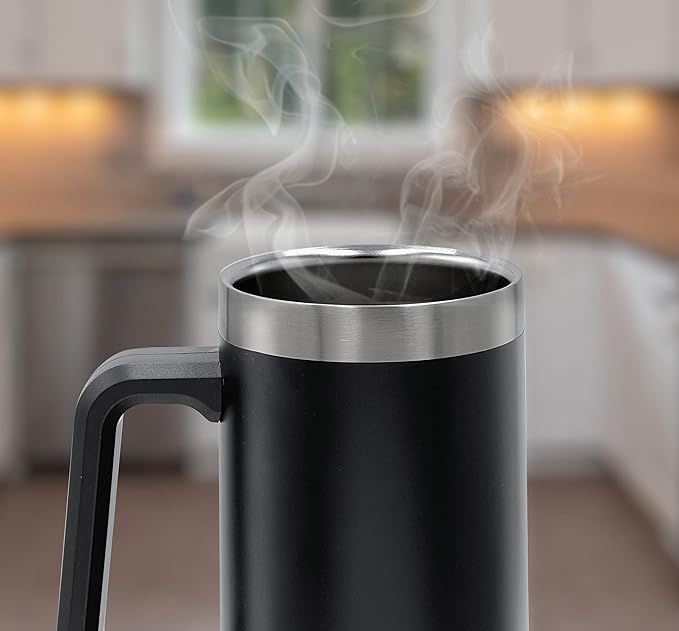 Unique XL Stainless Steel Insulated Tumbler Cup with Handle (24oz) Beer Mug for Hot/Cold Drinks, Gift Idea for Christmas, Birthday, Father's Day, Coolest Dad Ever (Gift-Boxed)