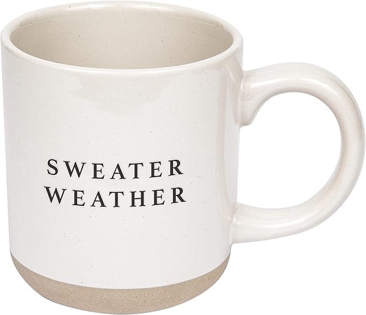 Sweet Water Decor Sweater Weather Stoneware Coffee Mug | Novelty Coffee Mugs | Microwave & Dishwasher Safe | 14oz Coffee Cup | Fall Gifts | Winter Coffee Mug