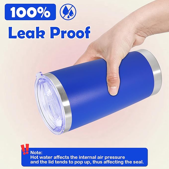 20oz Tumbler Bulk Stainless Steel Tumbler Cup with Lid Vacuum Insulated Double Wall Travel Mug, Durable Powder Coated Travel Coffee Tumbler Mug for Hot & Cold Drinks, Dark Blue,12 Pack