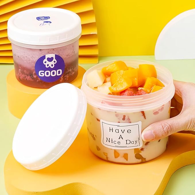 TUZAZO 12 Oz Food Storage Containers with Screw Lids, 6-Count Reusable Small Plastic Soup Containers for Portion and Meal Prep | Microwave-, Freezer-, Dishwasher-Safe | BPA Free