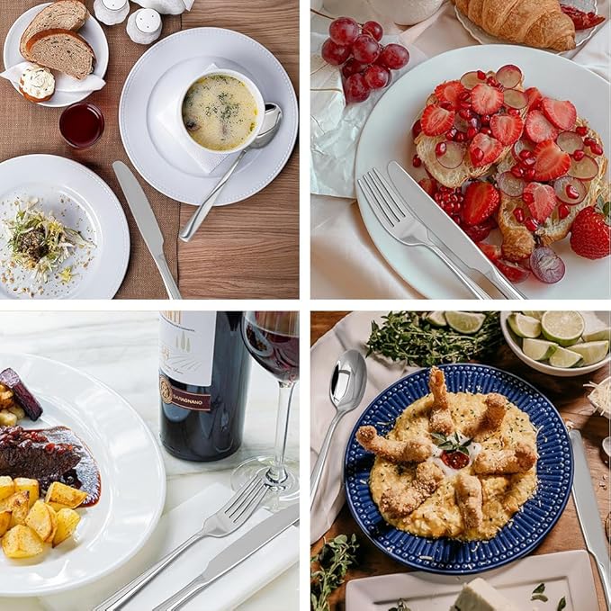 Silverware Set,18/10 Stainless Steel 12Piece Silverware Set with Knives Spoon Forks Set for Home, Kitchen and Restaurant, Mirror Polished& Dishwasher Safe