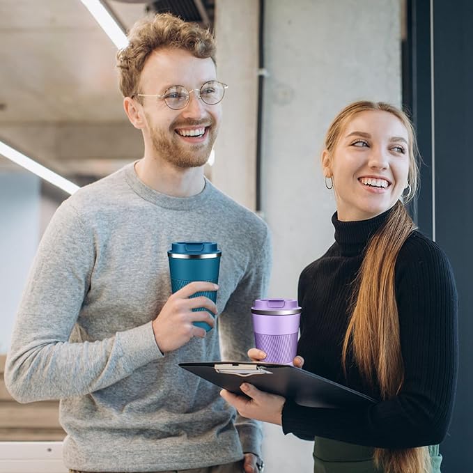 Insulated Coffee Tumbler 17 oz, Stainless Steel Coffee Mug with Lids, Travel Coffee Mug Leak Proof, Double Wall Vacuum Insulated Reusable Coffee Cup, Keep Drinks Hot and Cold (Deep Teal, 17 Ounces)