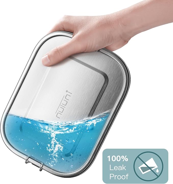 40oz Lunch Box, 1200ml Stainless Steel Lunch Containers, Metal Bento Box, Leakproof Food Storage Box for Travel, Work