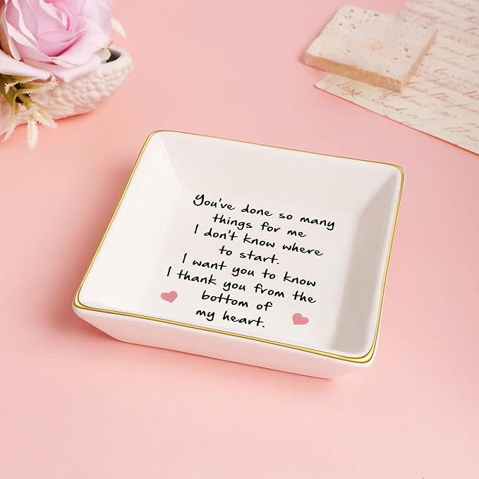 Thank You Gifts for Women Employee Appreciation Gifts for Coworker Friends Teacher Retirement Ceramic Trinket Tray Farewell Gift for Colleague Leaving Job