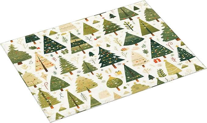 Christmas Tree Dish Drying Mat for Kitchen Counter Microfiber Super Absorbent Non-Slip Dish Drying Pad for Countertops Dishes Utensils Stylish Quick-Dry Machine Washable 18x24 Inch