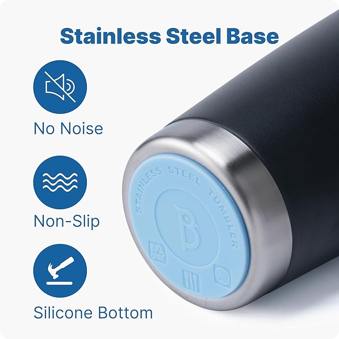 20 oz Insulated Tumbler with Handle Stainless Steel Travel Coffee Mug with Lid and Straw, Double Wall Tumbler Cups for Women and Men, BPA Free (Black)