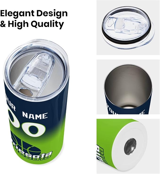 Custom Tumblers Stainless Steel Cup Personalized Basketball Insulation Travel Mug Add Your Name Number 20 oz Fans Gift for Men Women