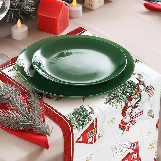 Christmas Snowman Napkins, 18×18 Inch Dinner Cloth Napkins Set of 4, Washable Cotton Soft Absorbent Square Table Top Decoration for Dining Kitchen Party Wedding