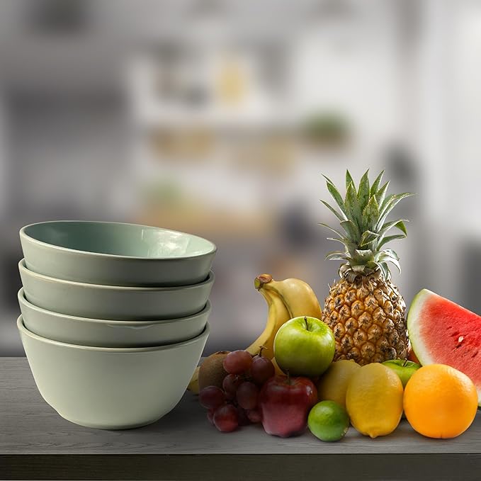 16-Piece Khakee Ceramic Dinner Set – Stoneware Plates, Bowls & Mugs – Modern Solid Colour Tableware for 4 – Microwave & Dishwasher Safe – Khakee Beige