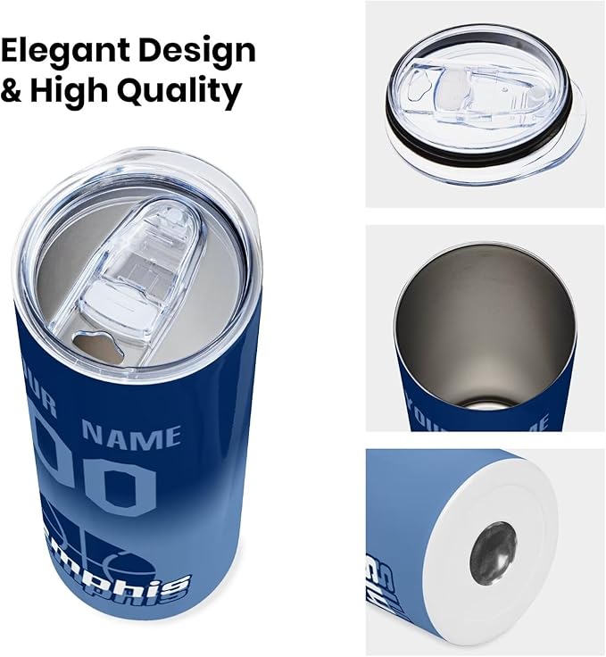Custom Tumblers Stainless Steel Cup Personalized Basketball Insulation Travel Mug Add Your Name Number 20 oz Fans Gift for Men Women