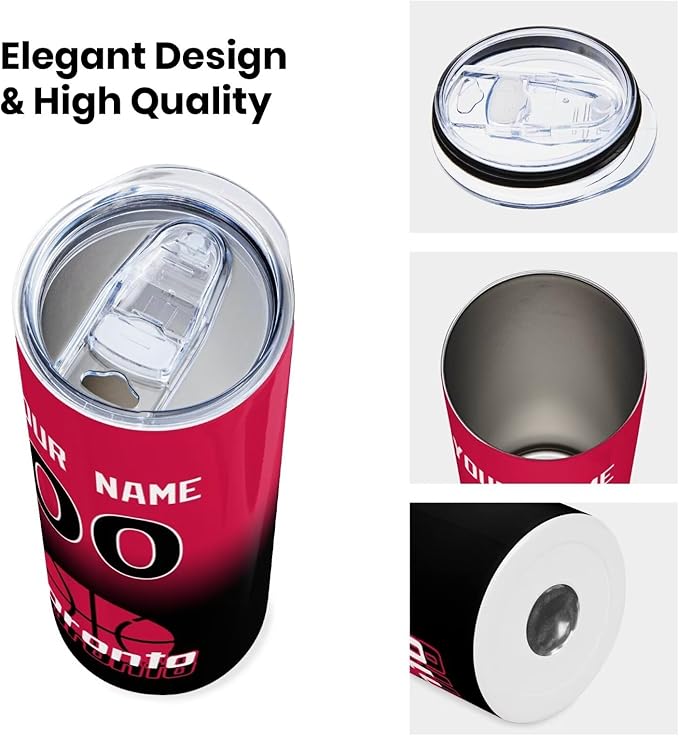 Custom Tumblers Stainless Steel Cup Personalized Basketball Insulation Travel Mug Add Your Name Number 20 oz Fans Gift for Men Women