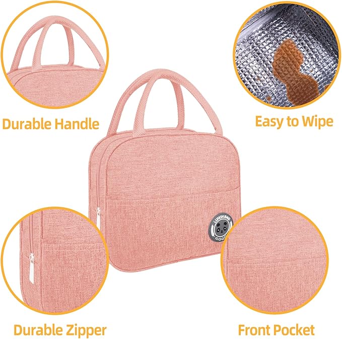 Bento Box with Lunch Bag Microwavable All-in-One Meal Prep Compartment Lunch Containers with Utensils Leak Resistant Lunch Box with Sauce Container 60oz Pink