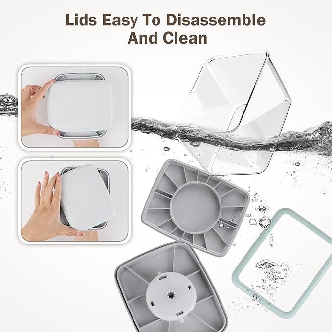 4 Pcs Pop Airtight Food Storage Container Set with Lids for Kitchen Pantry Organization Cereal Storage Container, Stackable, BPA Free