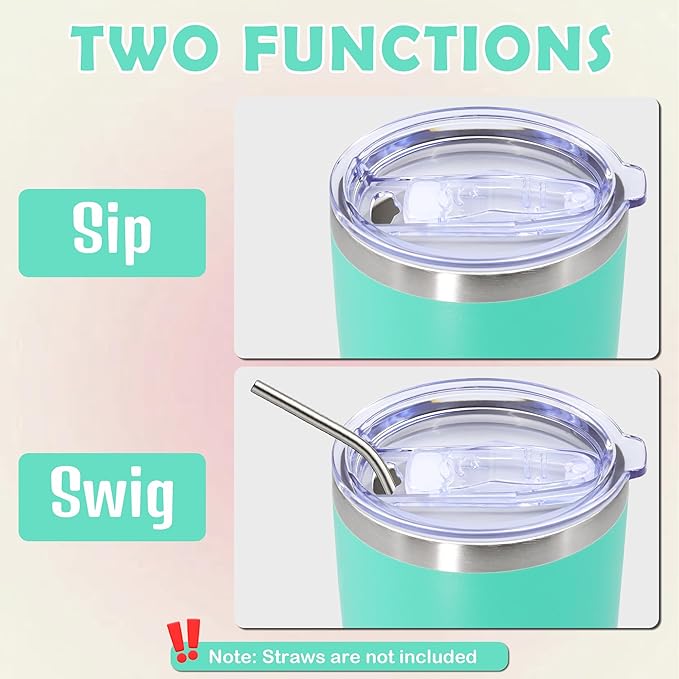 20oz Tumbler Bulk Stainless Steel Tumbler Cup with Lid Vacuum Insulated Double Wall Travel Mug, Durable Powder Coated Travel Coffee Tumbler Mug for Hot & Cold Drinks, Light Blue,8 Pack