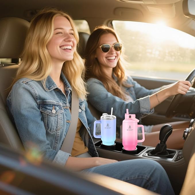 40 oz Tumbler with Handle and Straw or Convert to 40 oz Insulated Water Bottle Fits in Cup Holder. Stainless Steel Metal Water Flask with 2 Lids for Travel,Camping,Gym Sports Coffee Mug Thermal Cup