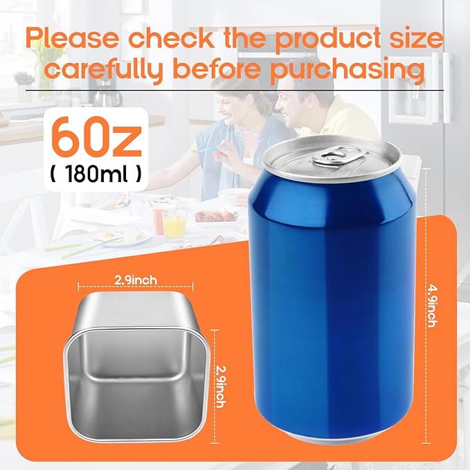 6 Pack 6oz Stainless Steel Snack Containers，304 food grade material,Easy-open, stackable, leak-proof snack containers with silicone lids are perfect for festival, school, and travel.