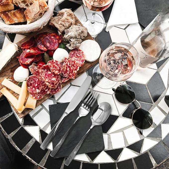 Silverware Set,18/10 Stainless Steel 12Piece Silverware Set with Knives Spoon Forks Set for Home, Kitchen and Restaurant, Mirror Polished& Dishwasher Safe