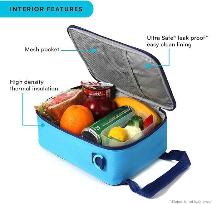 Arctic Zone Urban Lunch Box Combo with 210g Ice Pack and Sandwich Container, True Blue