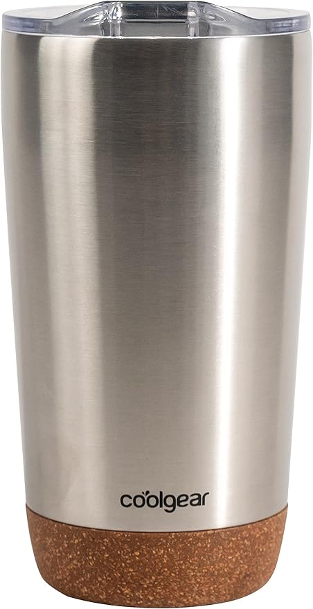 COOL GEAR American Designed, Stainless Steel, Dishwasher Safe, Copper Lined BPA Free Lid Tumbler, 2 Pack - 16 oz - Chrome