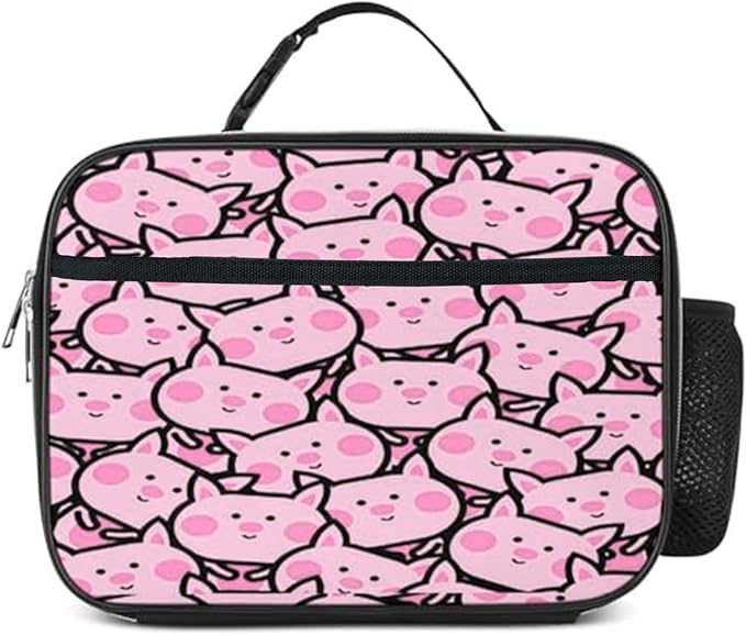 Pig Lunch Bag Insulated Reusable Lunch Box Kids Girls Boys Cooler Thermal Tote Bag For Men Women School Work Picnic