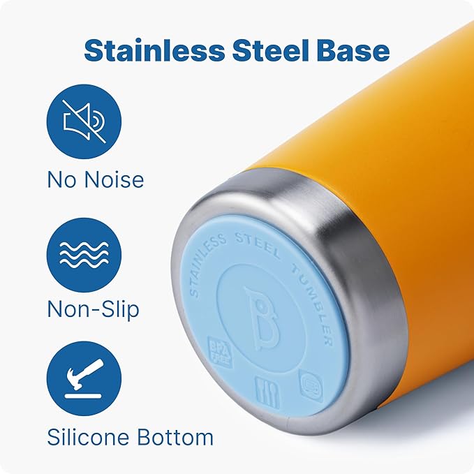 20 oz Insulated Tumbler with Handle Stainless Steel Travel Coffee Mug with Lid and Straw, Double Wall Tumbler Cups for Women and Men, BPA Free (Mango Yellow)