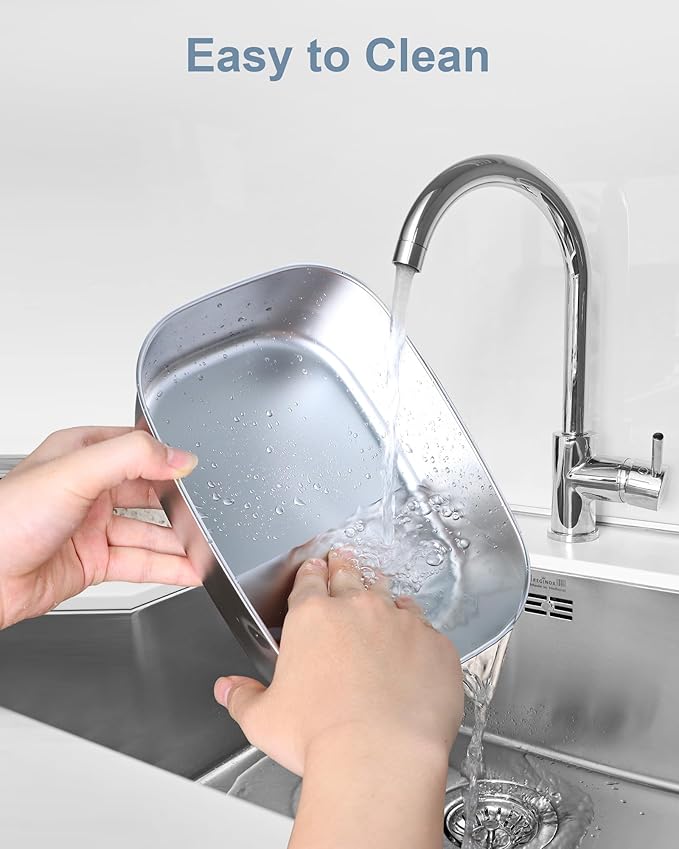 1.5L Lunch Box Inner Container with Lid, Single Compartment Stainless Steel Food Container, Removable Replacement Tray, Dishwasher Safe