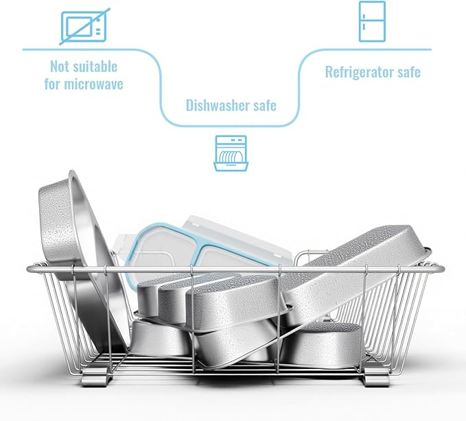 Stainless Steel Snack Containers for Kids Adults, 4 Pack 3 Compartment Metal Snack Containers Box with Lid, Reusable Food Storage Container, Leak Proof, Grab and Go, Blue