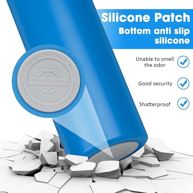 24 oz Insulated Water Bottle with Straw, Stainless Steel Double Wall Vacuum Thermos with Straw Lid Leak Proof, Wide Mouth Lid, Keep Cold and Hot