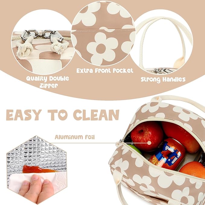 Bluboon Lunch Box for Women Cute Lunch Bag Reusable Insulated Lunch Bags Large Capacity Lunchbox Cooler for Work Picnic or Travel